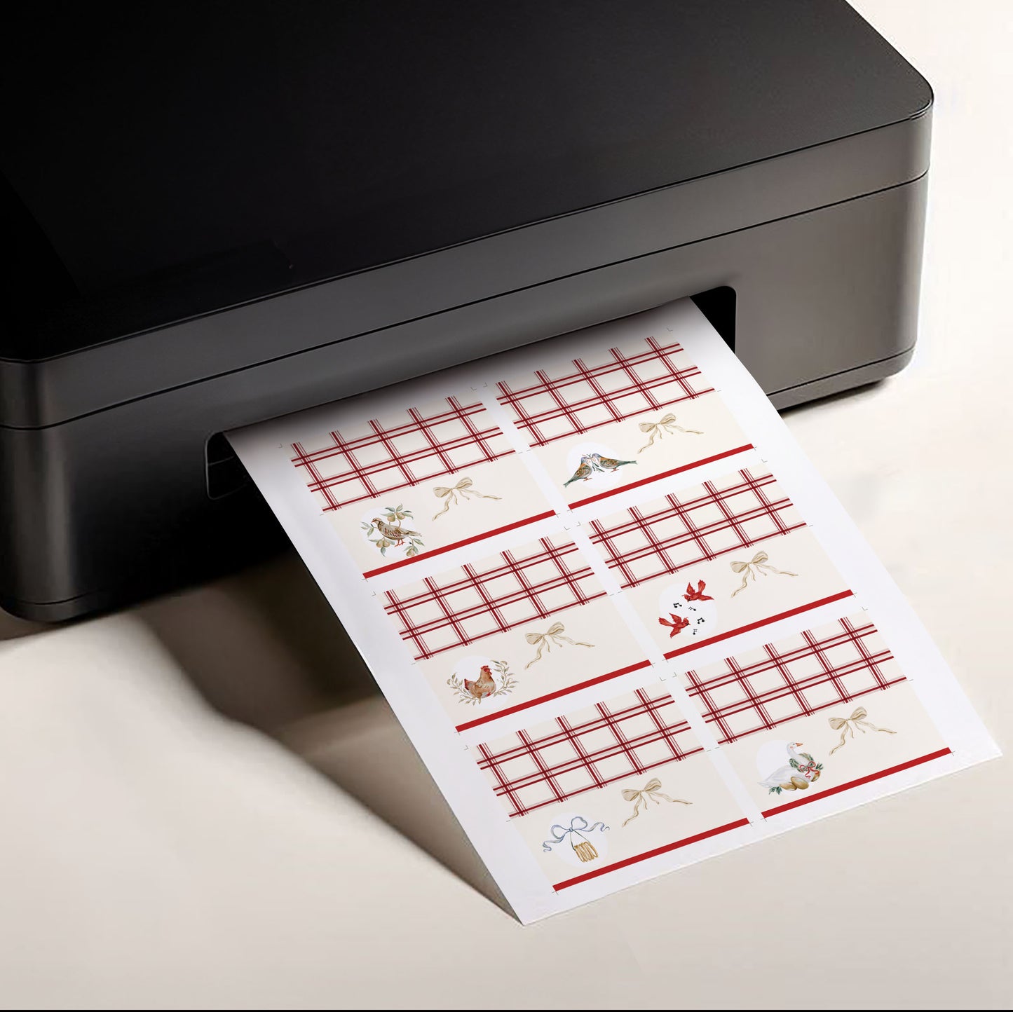 Personalised Printable 12 Days of Christmas Tented Name Cards