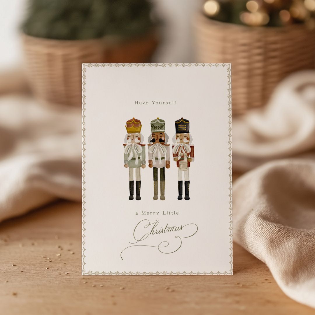 Nutcracker Printable Christmas Cards – Set of 5 Beautifully Illustrated Designs
