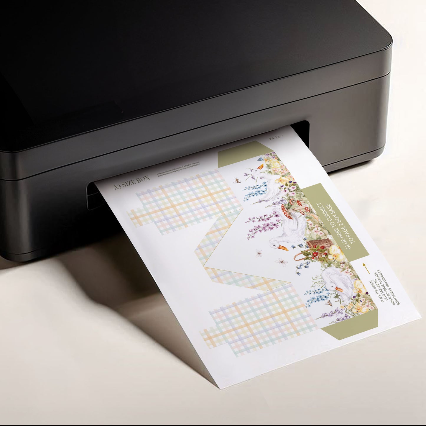 Easter Duckling Printable Treat Box Template