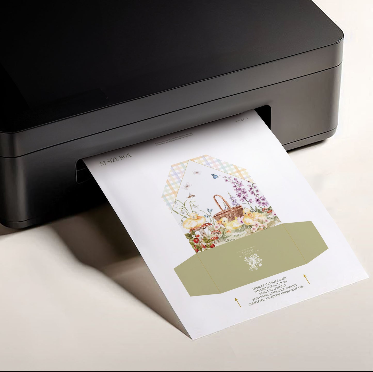 Easter Duckling Printable Treat Box Template