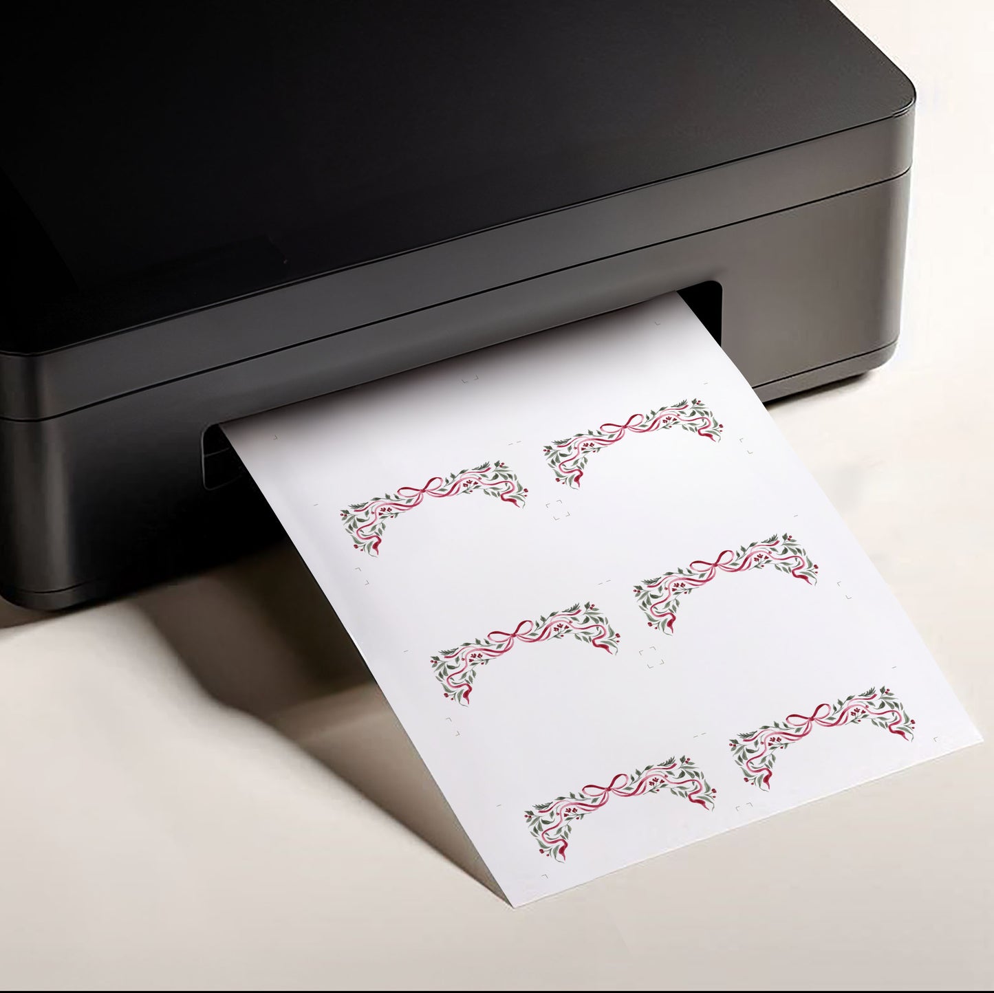 Personalised Printable Red Bow Tented Name Cards