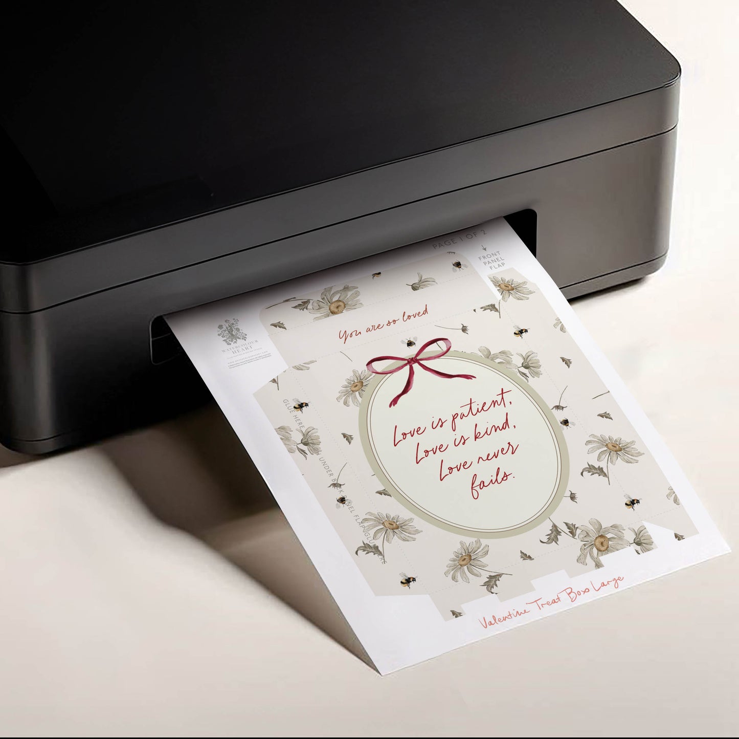 Daisy Valentine's Printable Treat Box (Larger Size)