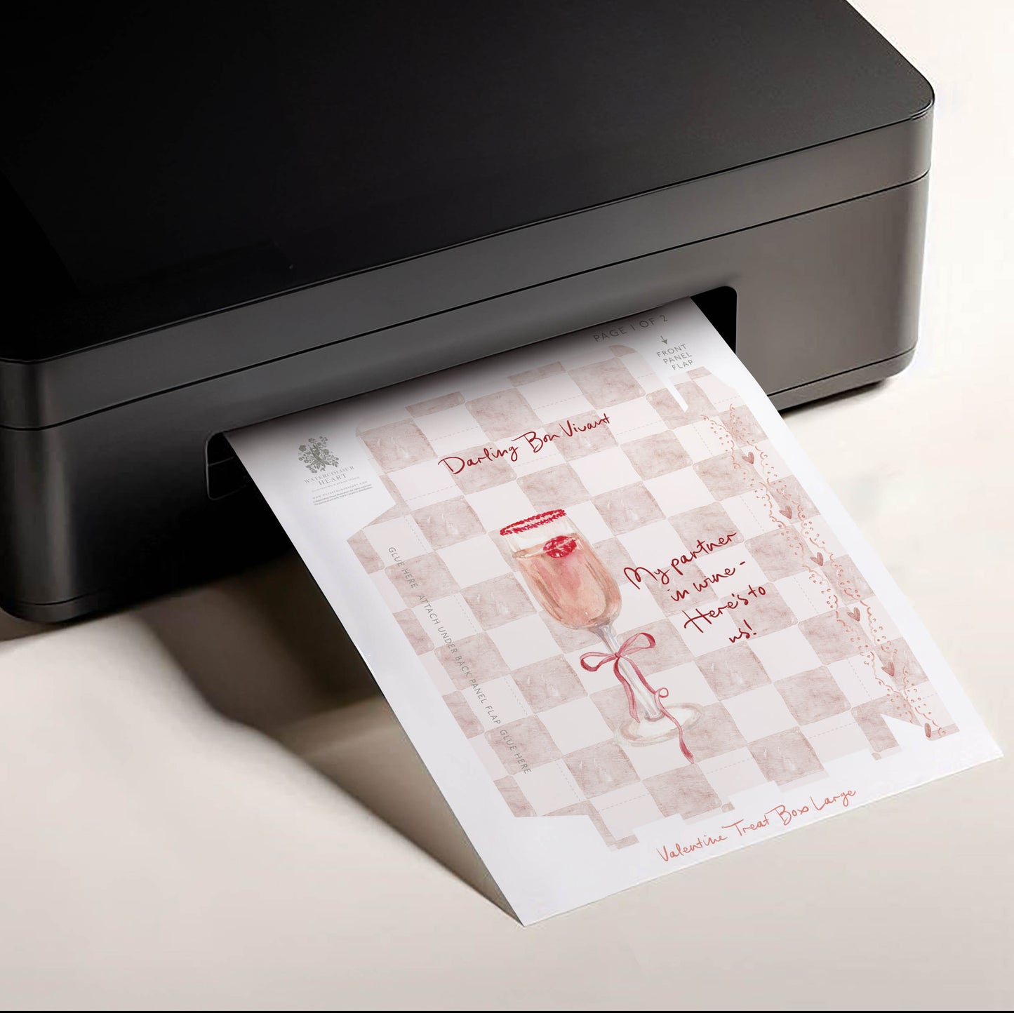 Galentines Valentine's Printable Treat Box (Larger Size)