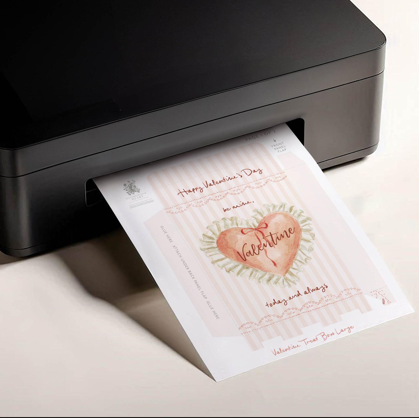 Be Mine Valentine's Printable Treat Box (Larger Size)