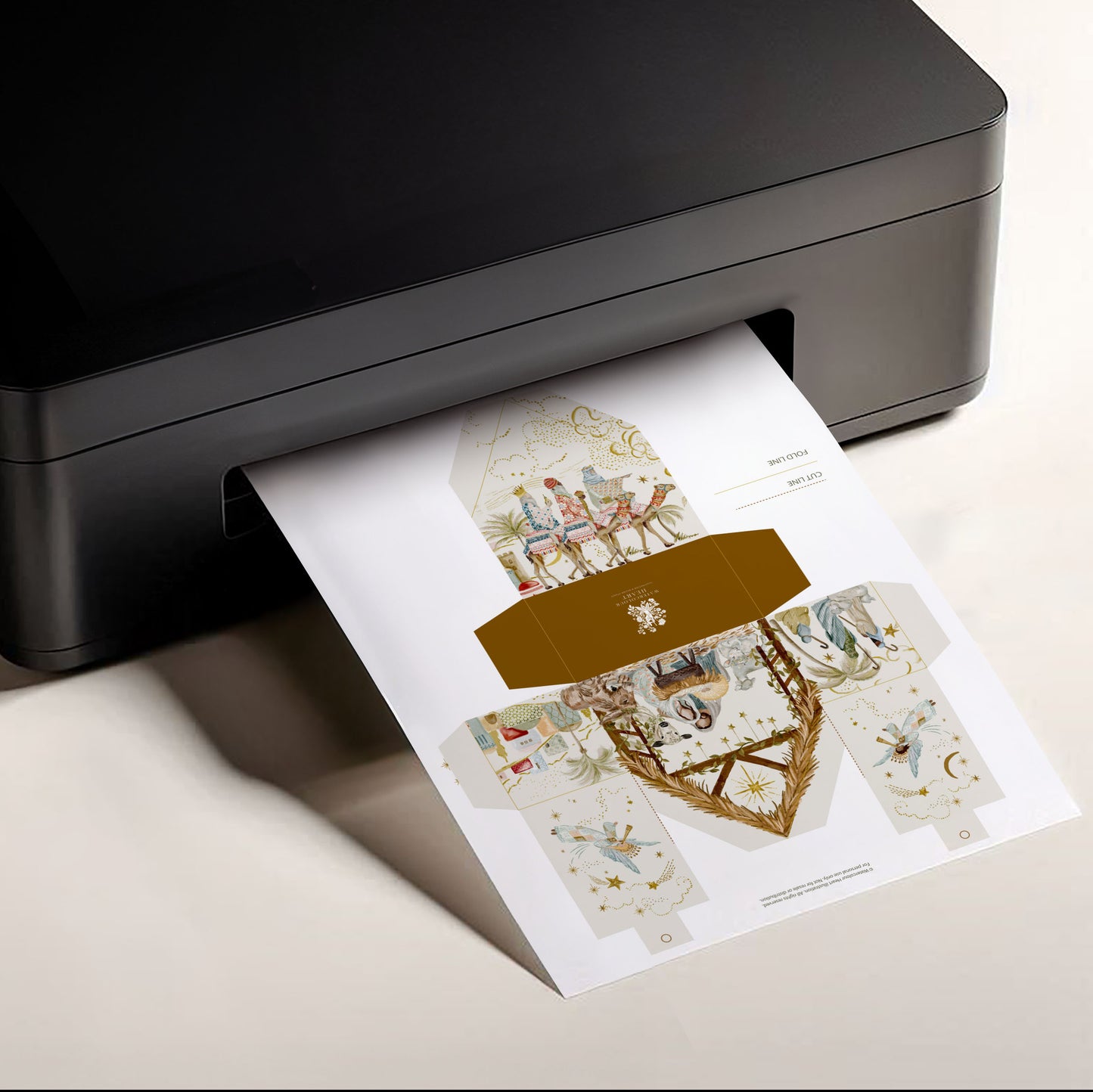 Nativity House Printable Treat Box Template