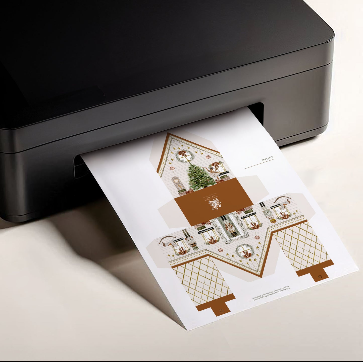 Nutcracker House Printable Treat Box Template