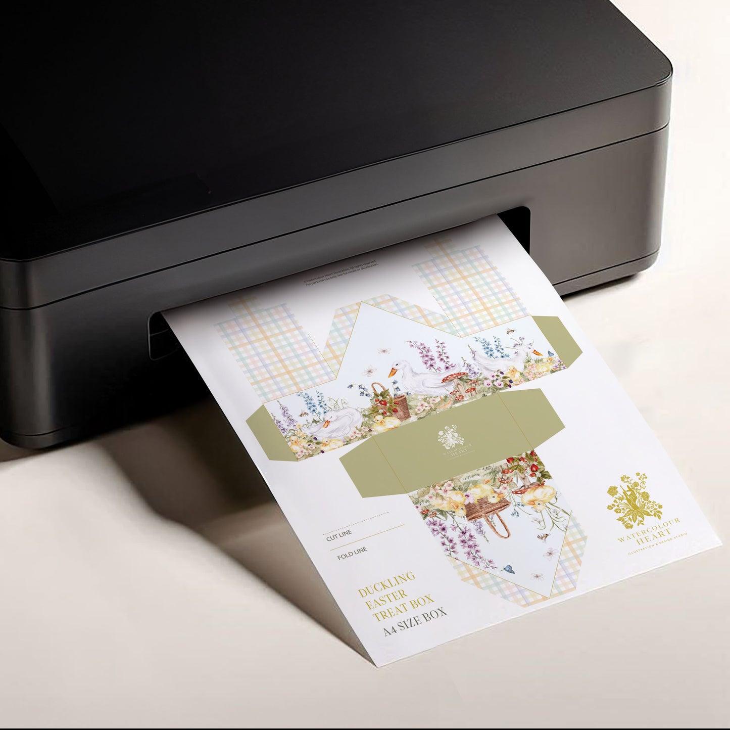 Easter Duckling Printable Treat Box Template