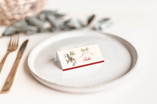 Personalised Printable 12 Days of Christmas Tented Name Cards
