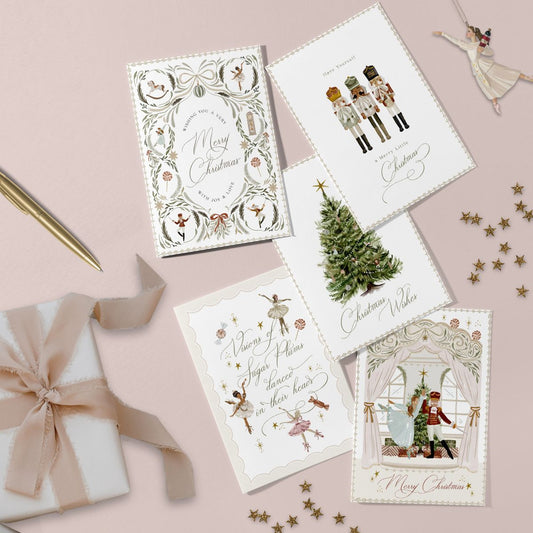 Nutcracker Printable Christmas Cards – Set of 5 Beautifully Illustrated Designs