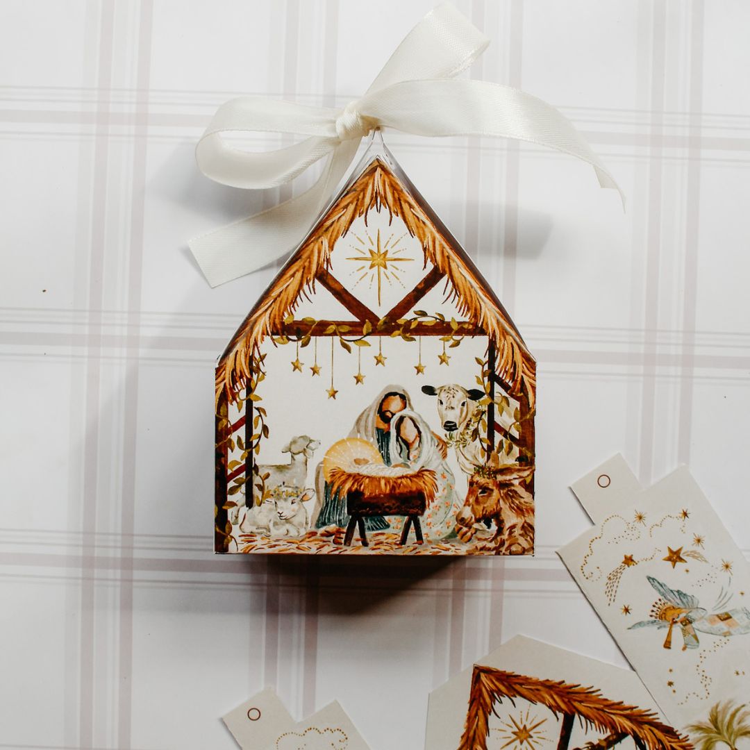 Nativity House Printable Treat Box Template