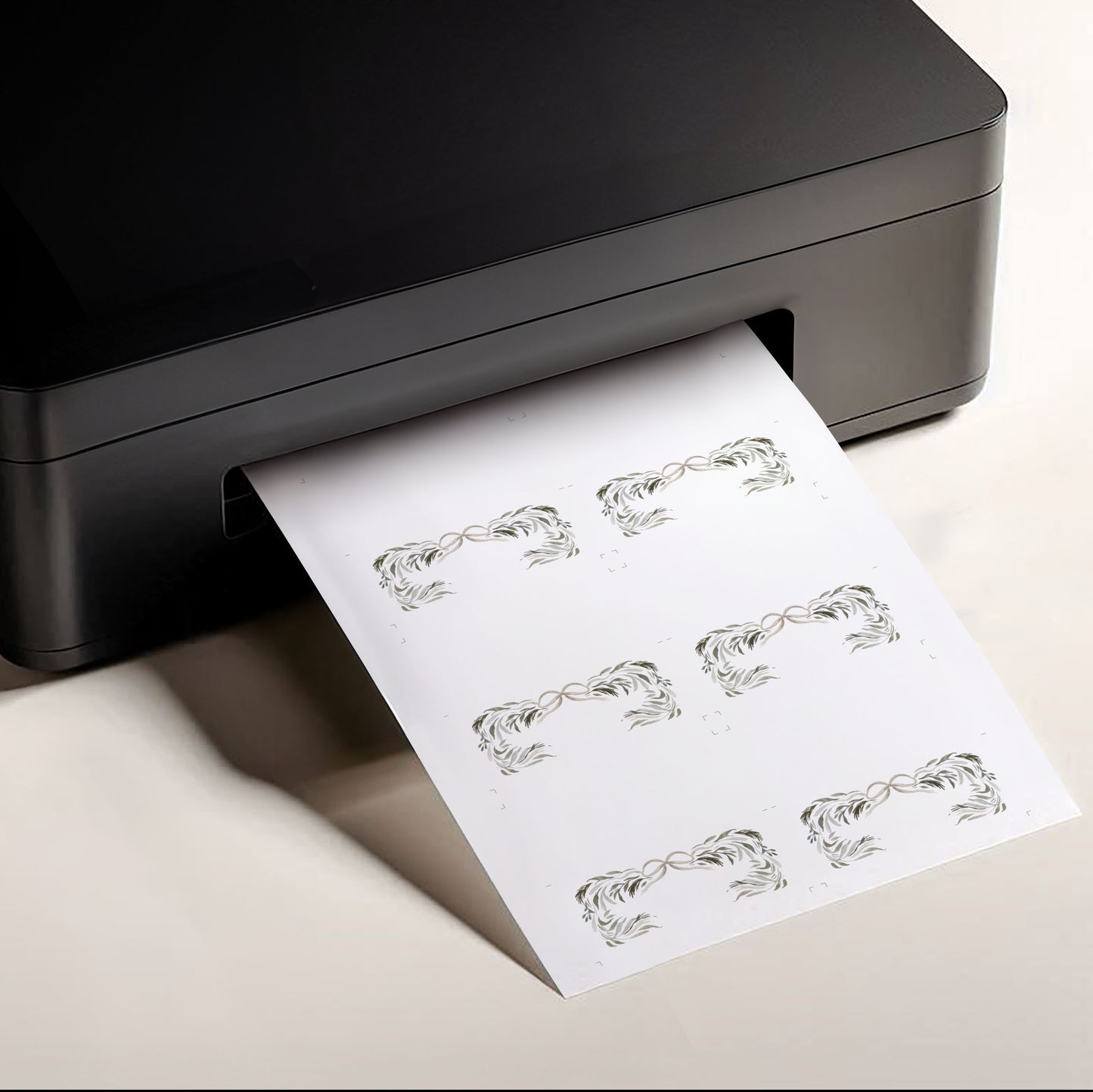 Personalised Printable Neutral Bow Tented Name Cards