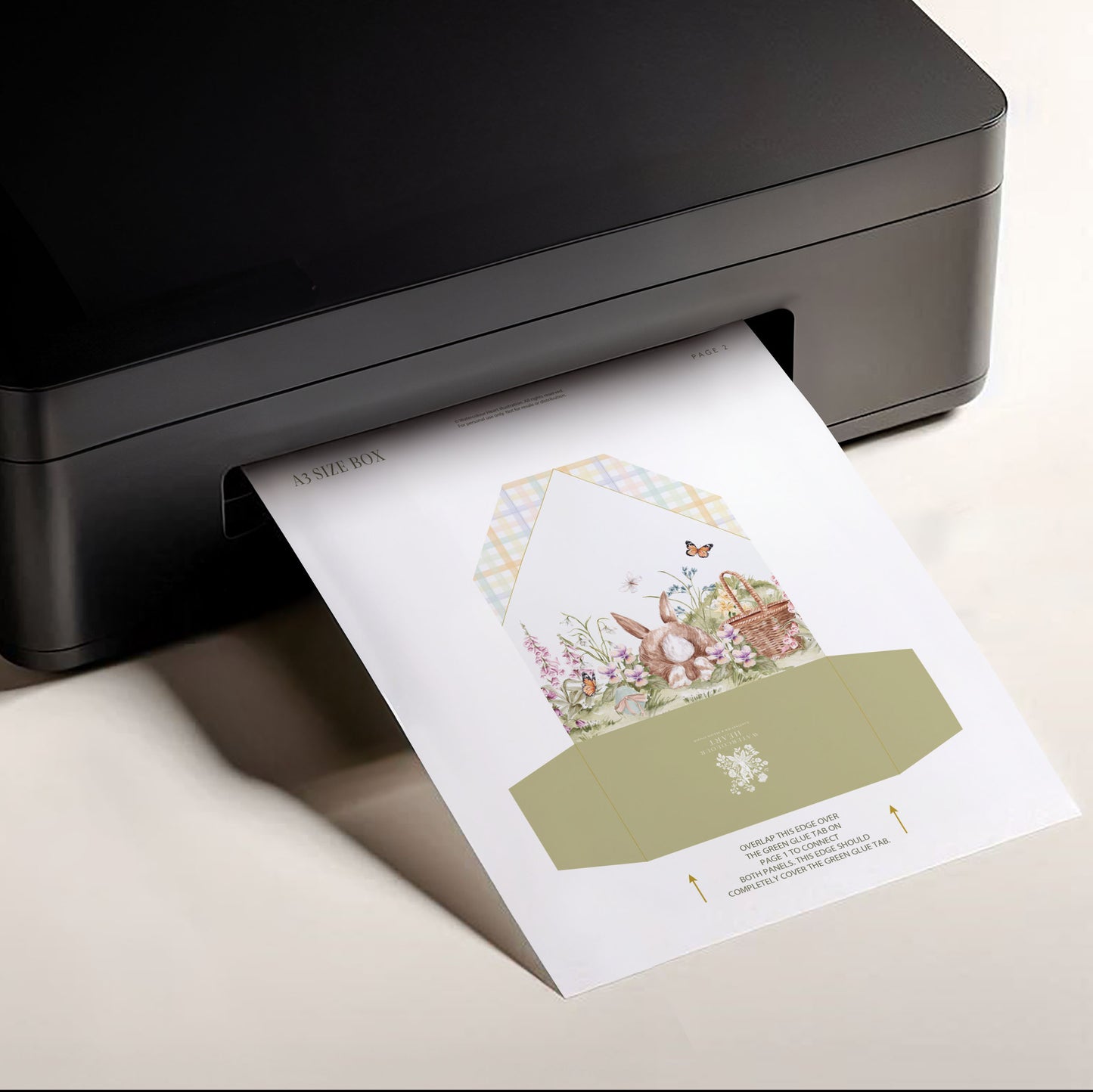 Easter Bunny Printable Treat Box Template