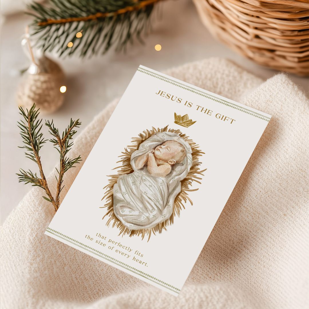 Nativity Printable Christmas Cards – Set of 5 Beautifully Illustrated Designs